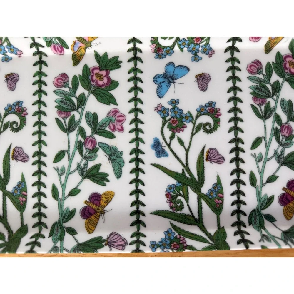 Portmeirion Susan Williams-Ellis Vintage  Butterfly Botanical Melamine Tray Lg